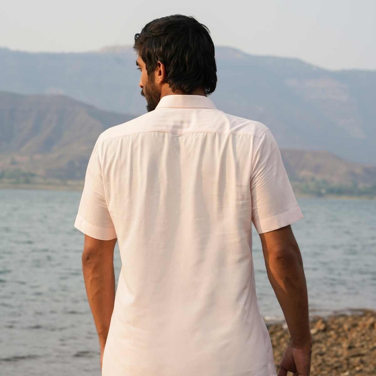 Tranquil Tiger Eco - Friendly Casual Shirt with Hand Embroidery | Verified Sustainable by Brown Living™