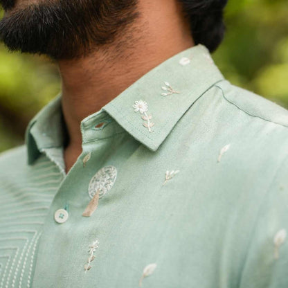 Tree Trails Eco - Friendly Casual Shirt with Hand Embroidery | Verified Sustainable by Brown Living™