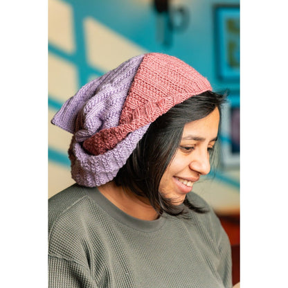 Trendy Merino Wool Balaclava with Twist and Patterned Design – Womens Hat by Naram available on Brown Living™. Purple Maroon . SKU: BTD - 03. Img 17.