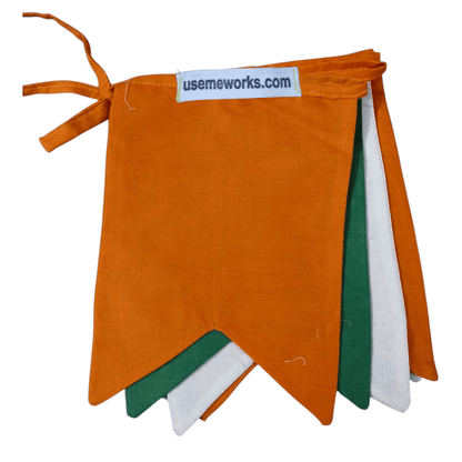 Tricolour bunting, Independence /Republic Day Bunting Swallow Tail | Verified Sustainable by Brown Living™