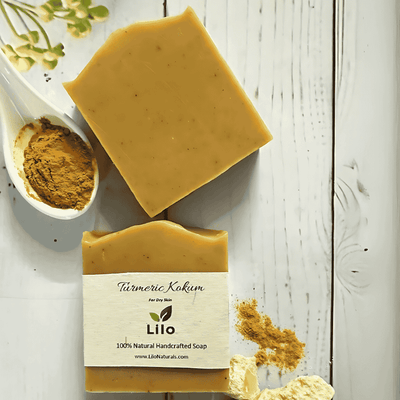 Turmeric Kokum Bar Soap for Dry Skin with A2 Milk & Lavender – Body Soap on Brown Living™. SKU: S10001. Img 1.
