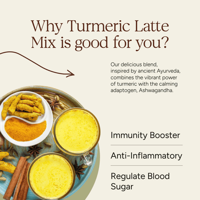 Turmeric Latte Mix | With Ashwagandha | Antioxidants | 100g – Health & Energy Drinks on Brown Living™. SKU: SOS0TLM0G100. Img 3.