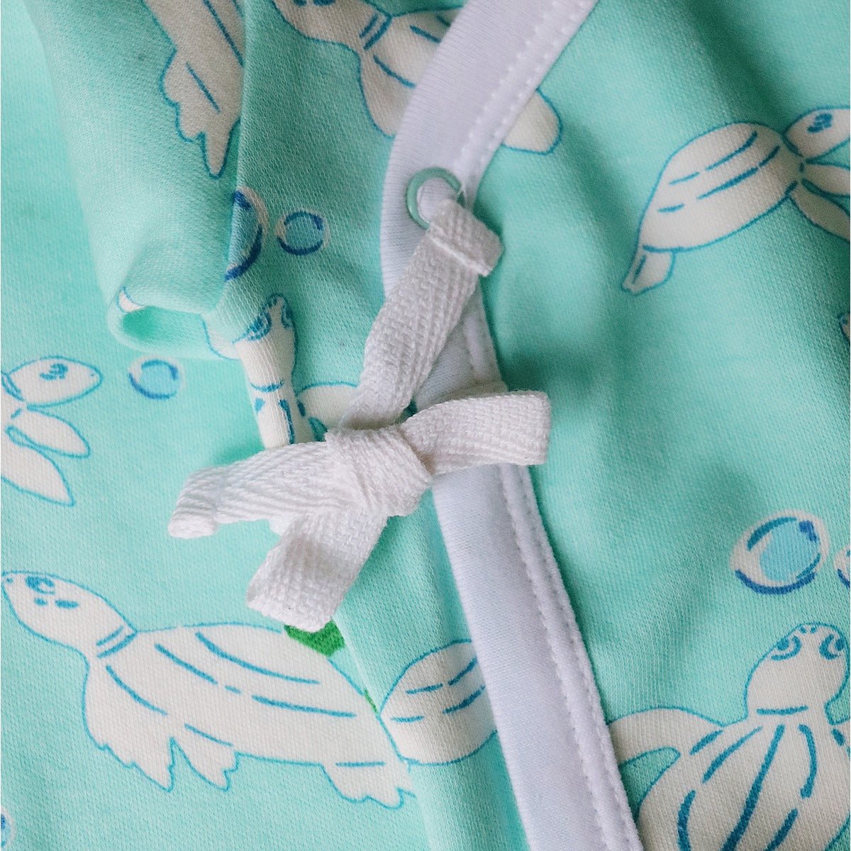 Turtles Organic Baby Kimono Onesie – Soft Cotton Newborn Romper | Verified Sustainable by Brown Living™