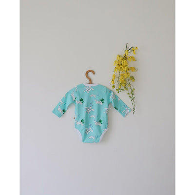 Turtles Organic Baby Kimono Onesie – Soft Cotton Newborn Romper – Kids Onesies on Brown Living™. SKU: AC - 02 - 0001/0 - 3M. Img 3.