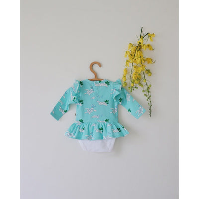 Turtles Organic Peplum Baby Onesie – Stylish & Soft Cotton – Kids Onesies on Brown Living™. SKU: AC - 02 - 0004/0 - 3M. Img 3.