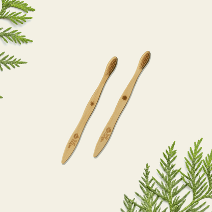 Ultra Soft Bamboo Toothbrush | Eco - Friendly & Anti - Bacterial | Verified Sustainable by Brown Living™