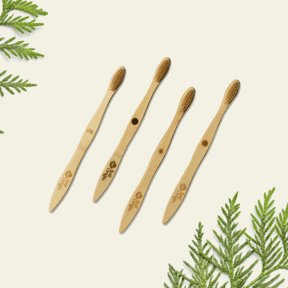 Ultra Soft Bamboo Toothbrush | Eco - Friendly & Anti - Bacterial | Verified Sustainable by Brown Living™