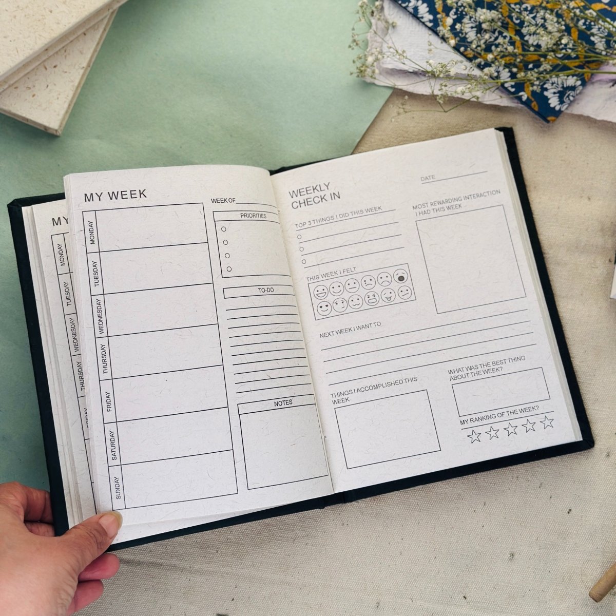 Undated Weekly Planner - Classic Black Success | Verified Sustainable by Brown Living™