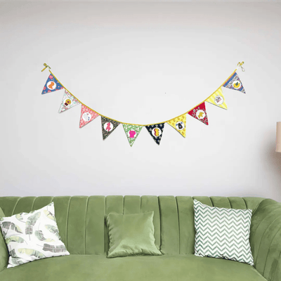 Upcycled Animal Banner Bunting – Wall Decor on Brown Living™. SKU: UMW - BUNTING - ANML - 01. Img 2.
