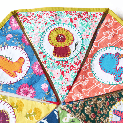 Upcycled Animal Banner Bunting – Wall Decor on Brown Living™. SKU: UMW - BUNTING - ANML - 01. Img 5.