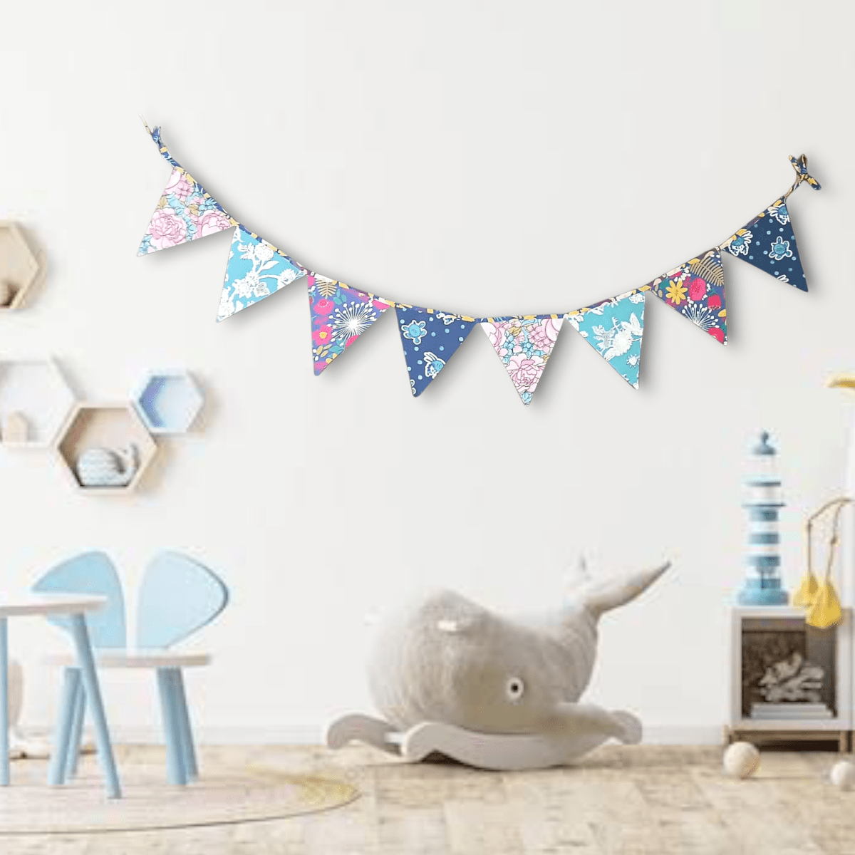 Upcycled Blue Bunting | Verified Sustainable by Brown Living™