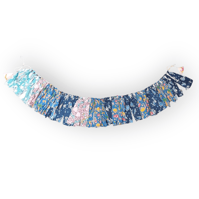 Upcycled Blue Fringes – Wall Decor on Brown Living™. SKU: UMW - Fringe - Blue - 01. Img 3.