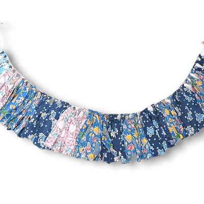 Upcycled Blue Fringes – Wall Decor on Brown Living™. SKU: UMW - Fringe - Blue - 01. Img 6.