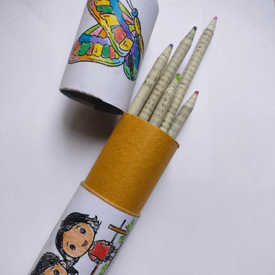 Upcycled Color Pencil – Sustainable & Vibrant Coloring – Pencils on Brown Living™. SKU: CPENCIL. Img 1.