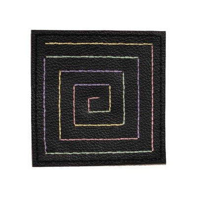 Upcycled, Colourful Embroidery Coasters (Set of 4) – Table Decor on Brown Living™. SKU: COT07. Img 1.