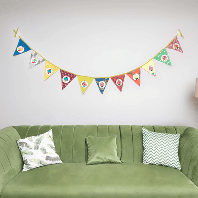 Upcycled Cupcake Banner Bunting – Wall Decor on Brown Living™. SKU: UMW - BUNTING - CUPCAKE - 01. Img 2.