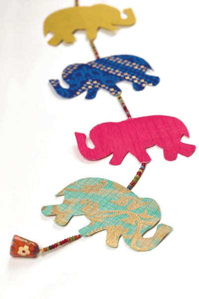 Upcycled Elephant Festive String – Wall Decor on Brown Living™. SKU: UMW - ELEPHANT - STRING - 01. Img 7.