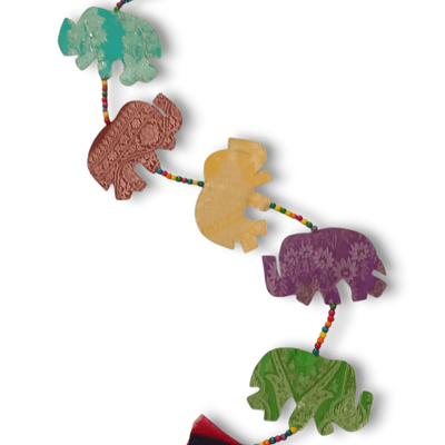 Upcycled Elephant Festive String – Wall Decor on Brown Living™. SKU: UMW - ELEPHANT - STRING - 01. Img 4.