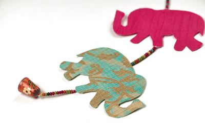 Upcycled Elephant Festive String – Wall Decor on Brown Living™. SKU: UMW - ELEPHANT - STRING - 01. Img 5.