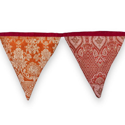 Upcycled Festive Silk Bunting – Wall Decor on Brown Living™. SKU: UMW - BUNTING - SILK - 01. Img 8.