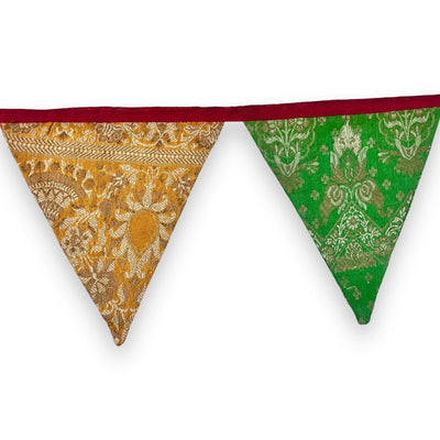Upcycled Festive Silk Bunting – Wall Decor on Brown Living™. SKU: UMW - BUNTING - SILK - 01. Img 7.