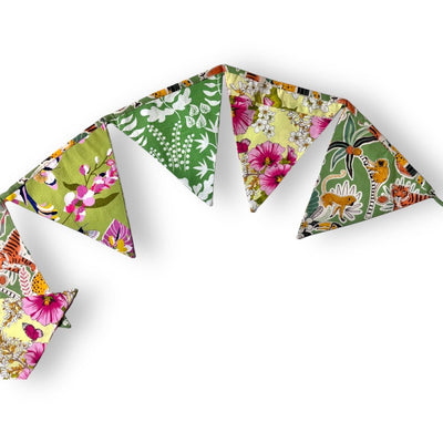 Upcycled Green Bunting – Wall Decor on Brown Living™. SKU: UMW - BUNTING - Green - 01. Img 6.