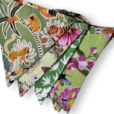 Upcycled Green Bunting – Wall Decor on Brown Living™. SKU: UMW - BUNTING - Green - 01. Img 4.