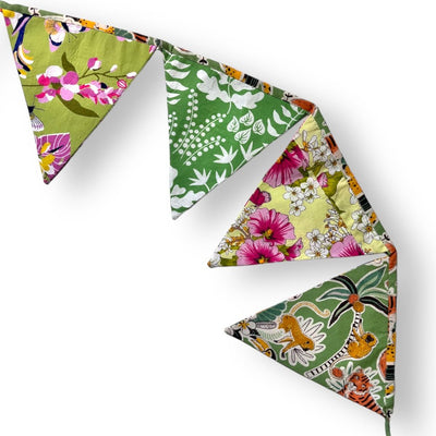Upcycled Green Bunting – Wall Decor on Brown Living™. SKU: UMW - BUNTING - Green - 01. Img 5.