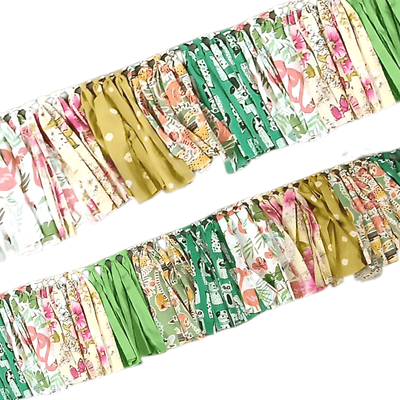 Upcycled Green Fringes – Wall Decor on Brown Living™. SKU: UMW - Fringe - Green - 01. Img 2.
