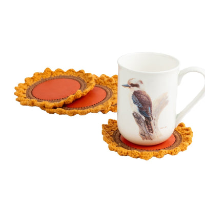 Upcycled Hand Made Coaster Set Of - 4 – Coasters on Brown Living™. SKU: COT19F. Img 3.