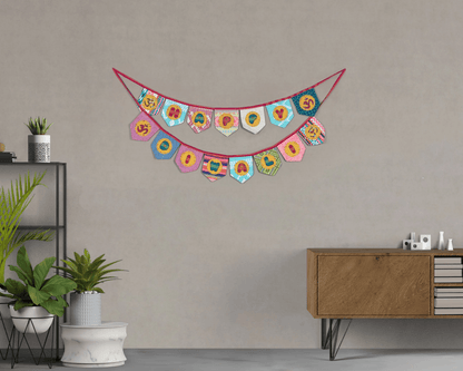 Upcycled Happy Diwali Bunting Banner | Verified Sustainable by Brown Living™