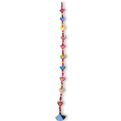 Upcycled Hearty Pom Pom String – Wall Decor on Brown Living™. SKU: UMW - HEART - STRING - 01. Img 8.