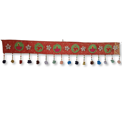 Upcycled Om - Diya Diwali Toran Bandhanvar – Wall Decor on Brown Living™. SKU: UMW - DIYA - TORAN - 01. Img 1.