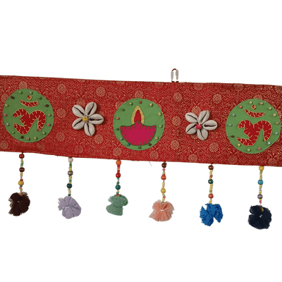 Upcycled Om - Diya Diwali Toran Bandhanvar – Wall Decor on Brown Living™. SKU: UMW - DIYA - TORAN - 01. Img 2.