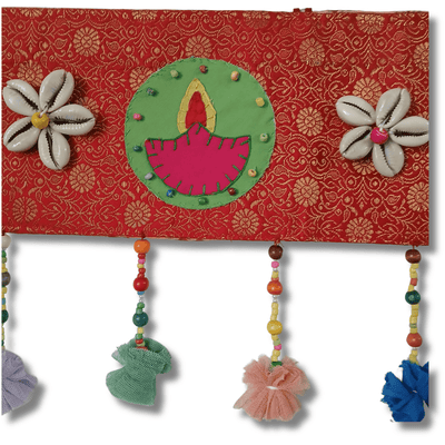 Upcycled Om - Diya Diwali Toran Bandhanvar – Wall Decor on Brown Living™. SKU: UMW - DIYA - TORAN - 01. Img 5.