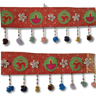 Upcycled Om - Diya Diwali Toran Bandhanvar – Wall Decor on Brown Living™. SKU: UMW - DIYA - TORAN - 01. Img 6.