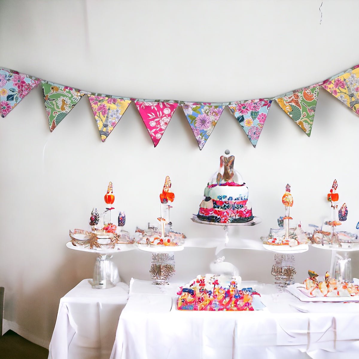 Upcycled Pastel Banner Bunting | Verified Sustainable by Brown Living™