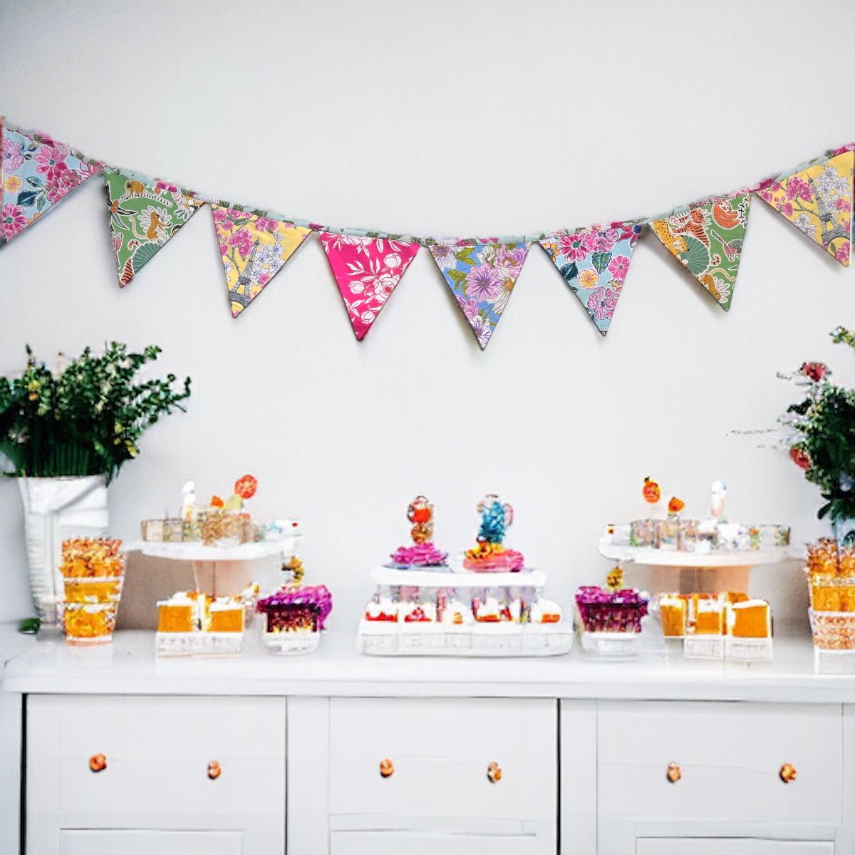 Upcycled Pastel Banner Bunting | Verified Sustainable by Brown Living™