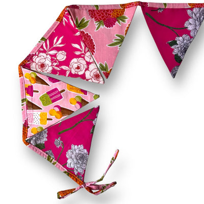 Upcycled Pink Bunting – Wall Decor on Brown Living™. SKU: UMW - Bunting - Pink - 01. Img 4.