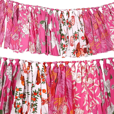 Upcycled Pink Fringes – Wall Decor on Brown Living™. SKU: UMW - Fringe - Pink - 01. Img 4.