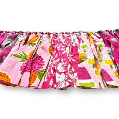 Upcycled Pink Fringes – Wall Decor on Brown Living™. SKU: UMW - Fringe - Pink - 01. Img 6.