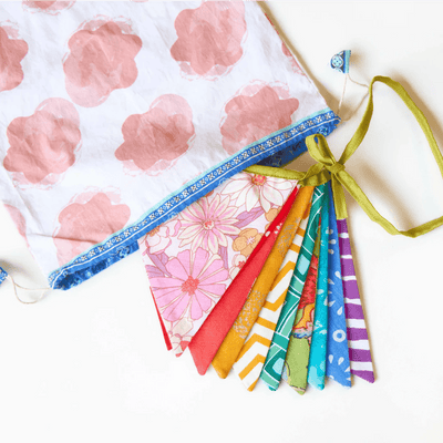 Upcycled Rainbow Bunting – Wall Decor on Brown Living™. SKU: UMW - BUNTING - PRN - 01. Img 9.