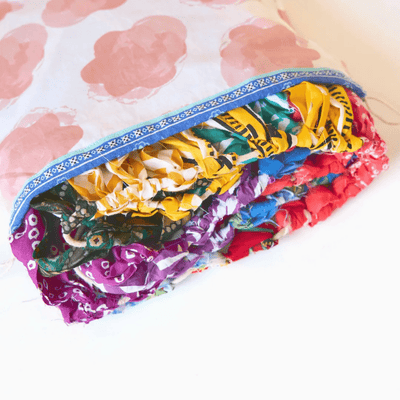 Upcycled Rainbow Fringes – Wall Decor on Brown Living™. SKU: UMW - FRNG - STRING - 01. Img 2.