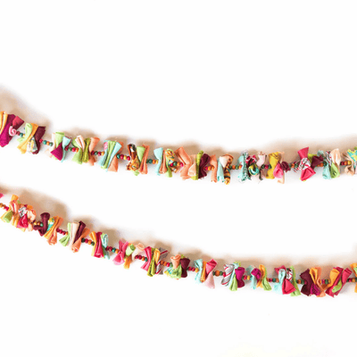 Upcycled Rainbow Rolly Molly String - Party Streamer – Wall Decor on Brown Living™. SKU: UMW - ROLLY - STRING - 01. Img 4.