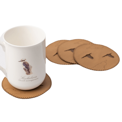 Upcycled, Stain - free and Bird Coasters (Set of 4) – Table Decor on Brown Living™. SKU: COT12. Img 2.