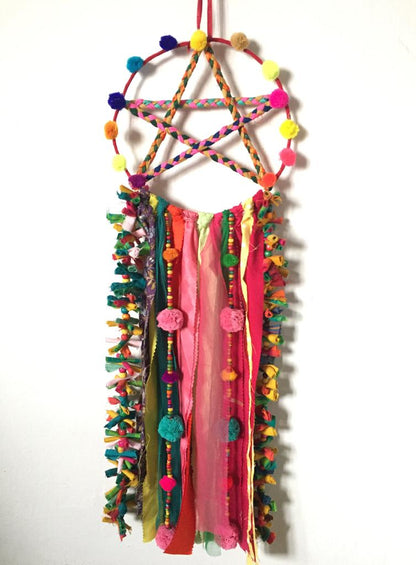 Upcycled Star Dreamcatcher – Wall Decor by USE ME WORKS available on Brown Living™. . SKU: UMW - DREAM - STAR - 01. Img 1.
