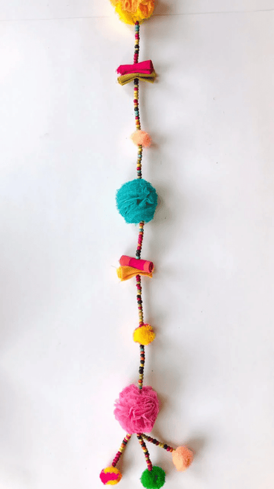 Upcycled Tinker Pom - Pom String – Wall Decor on Brown Living™. SKU: UMW - TINKER - STRING - 01. Img 5.