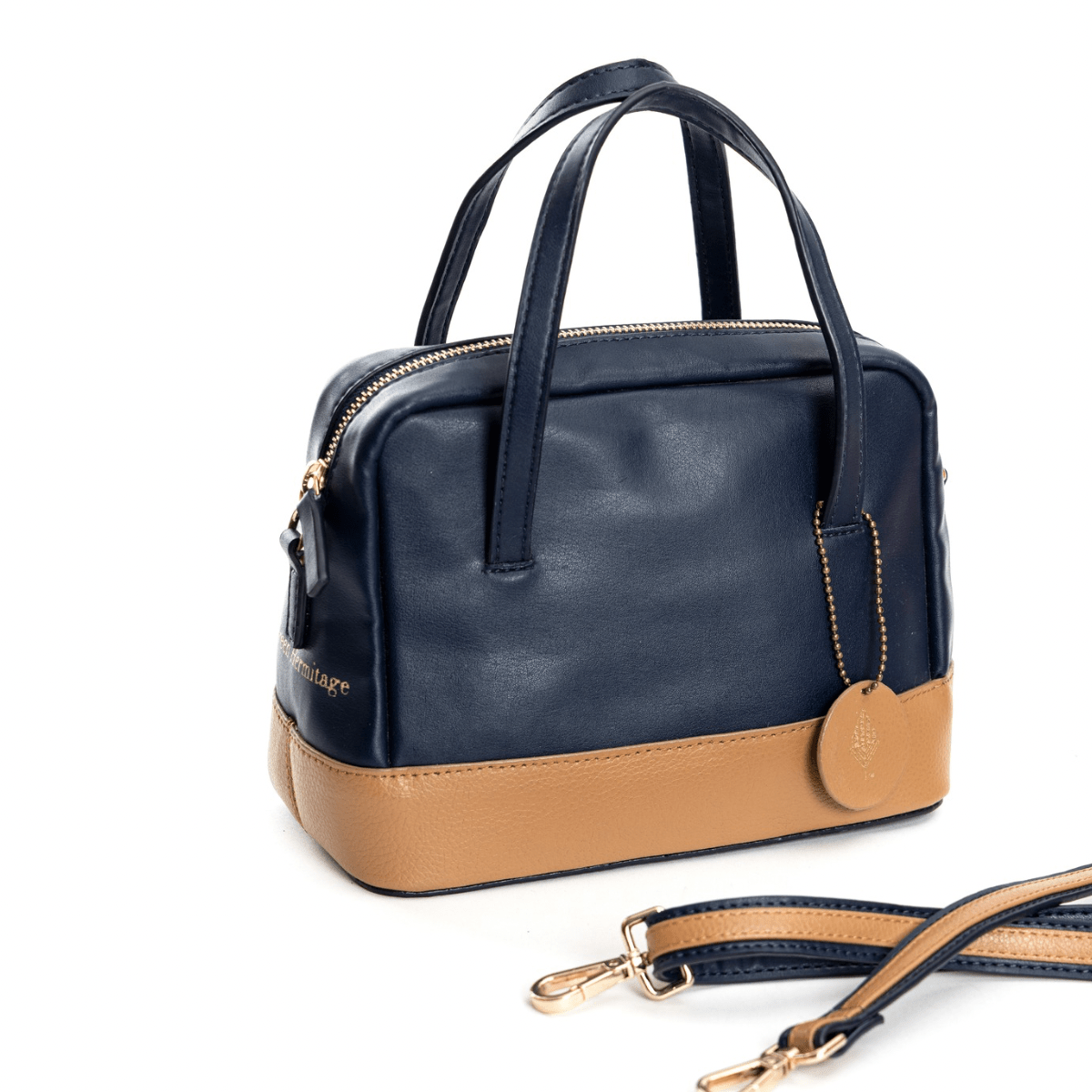 Vanadey (Navy blue & Caramel) | Women's Bag made with Cactus Leather | Verified Sustainable by Brown Living™