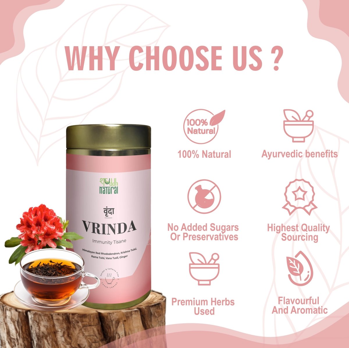 Vrinda Floral Tisane I 40 Cups | Verified Sustainable by Brown Living™