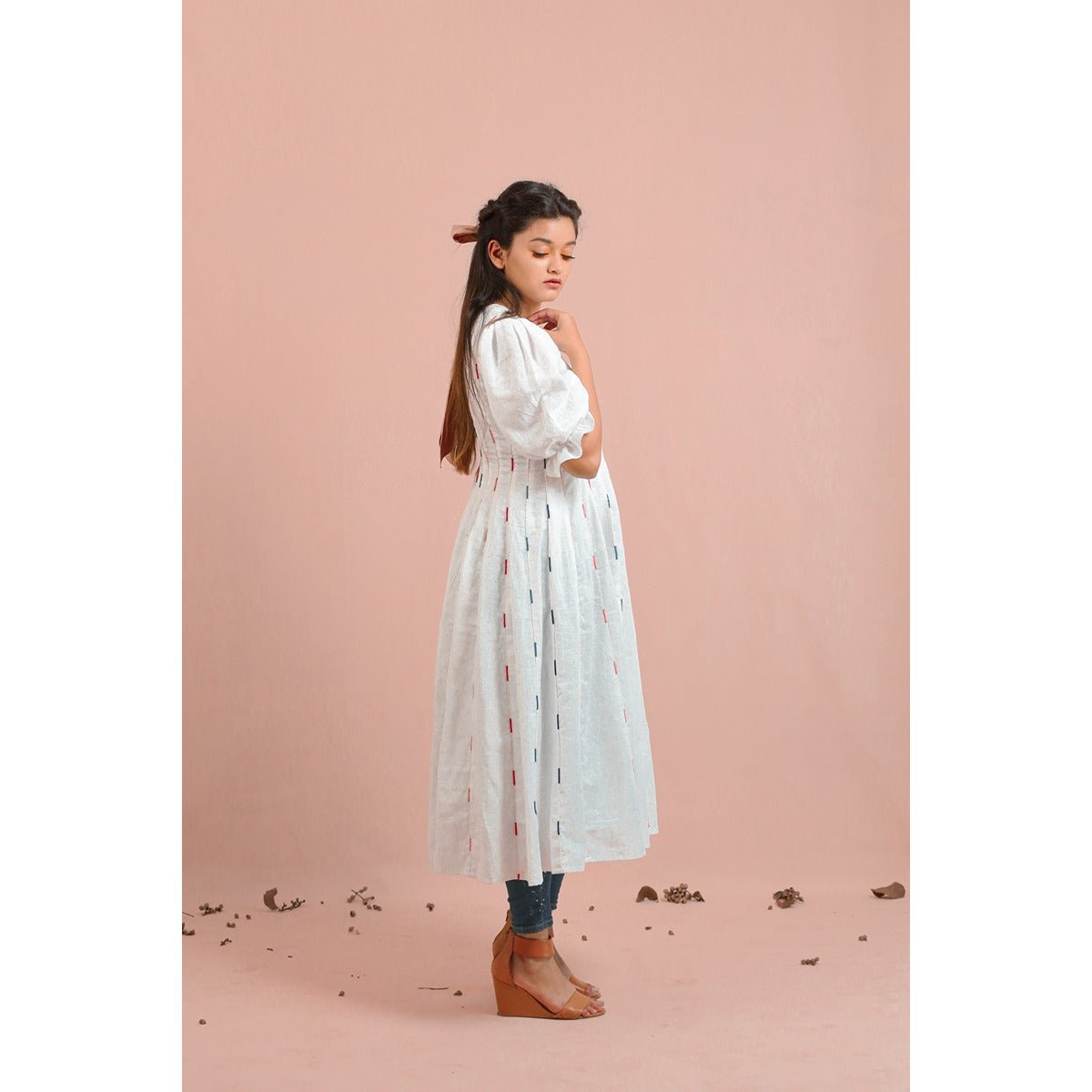 Wabi Sabi Kurti - Puff Sleeve, Single Dori On One Side | Verified Sustainable by Brown Living™